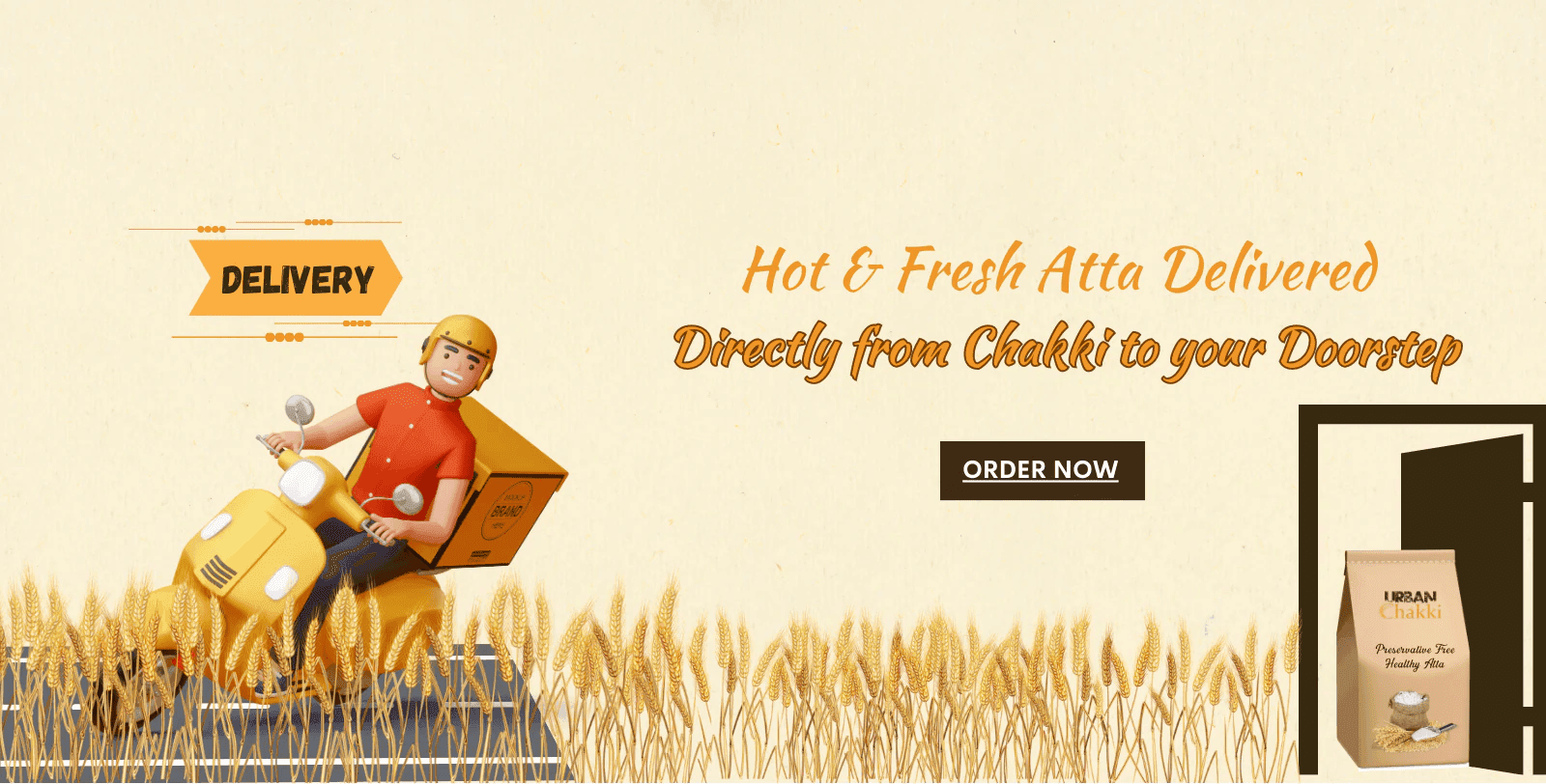 Hot & Fresh Atta Delivered - Directly from Chakki to your Doorstep